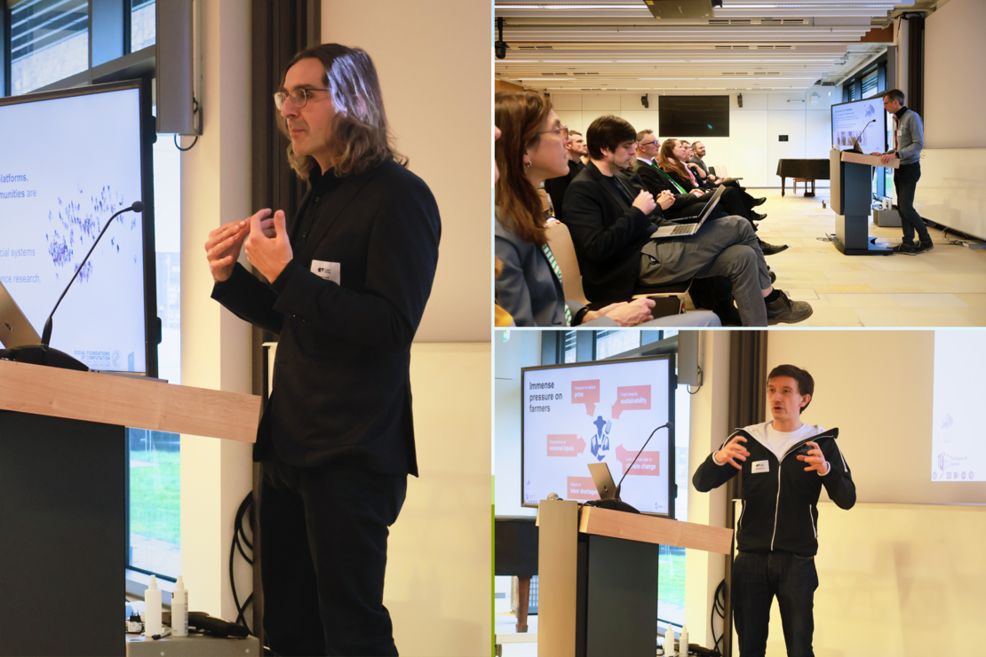 MPI-IS demonstrated the significant influence their research has on the future of artificial intelligence. Moritz Hardt (left), Michael J. Black (top right), Wieland Brendel (bottom right). Picture: Cyber Valley