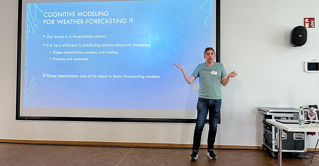 Martin Butz, University of Tübingen at the Cyber Valley Research Fund Symposium. Photo: Cyber Valley