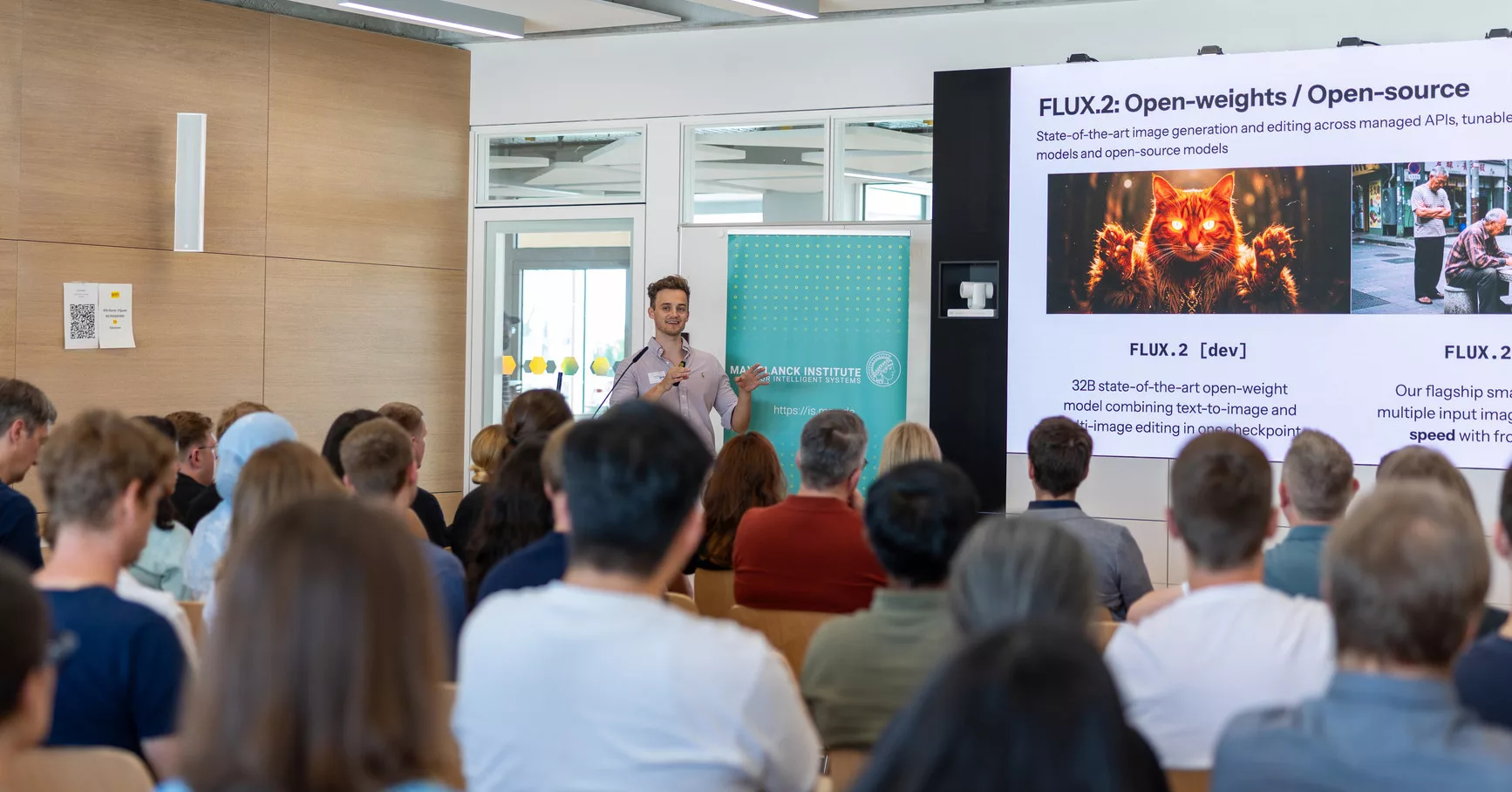 Person speaking at demo day